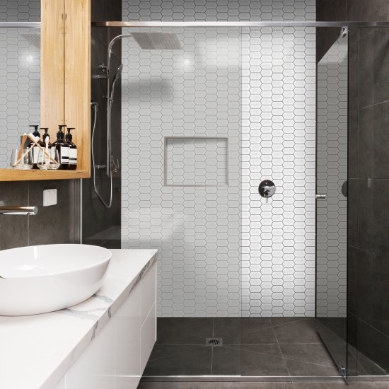 White Mosaic Wall Tiles - Grace Collection
